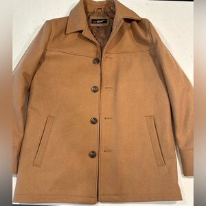 Black rivet Real wool men's jacket in camel color, size small